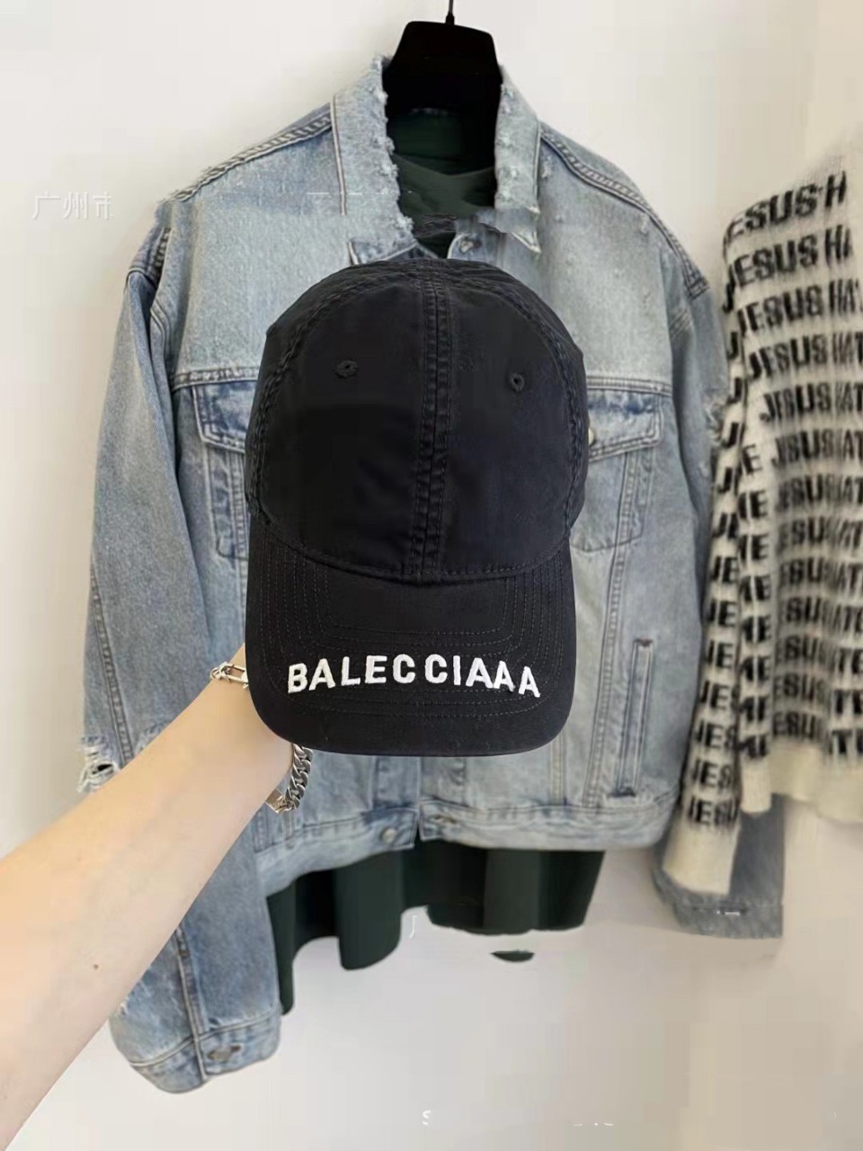 BA家~巴黎洗水牛仔男女棒球帽，BA家字母刺绣鸭舌帽详情2