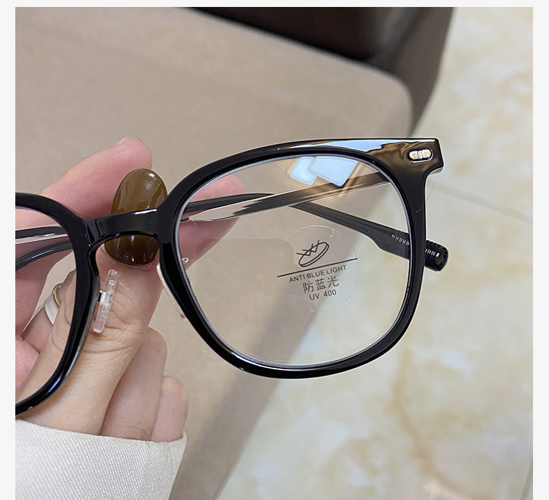 网红同款甜美风近视眼镜高清防蓝光小清新平光镜超轻橄榄绿小镜框详情10