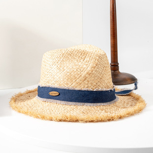 荣美2024春夏新款草编鸭舌帽女士夏季出游轻便休闲百搭遮阳棒球帽详情7