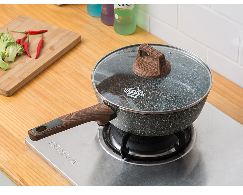 Factory direct sales of tourmaline non-stick pans, deep frying pans, flat pans, woks, soup POTS, induction cookers and gas stoves, universal pic 19