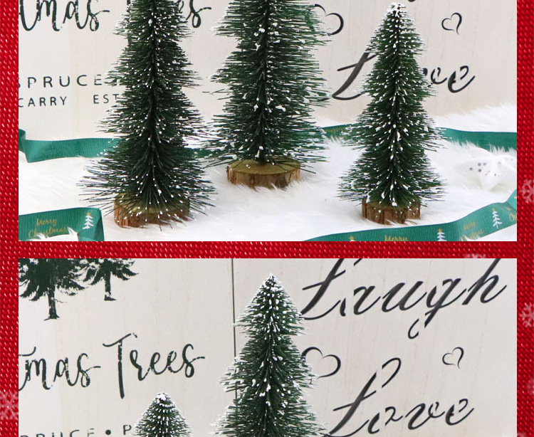 The hot-selling mini snow-covered velvet Christmas tree, Christmas decoration with a simulated wooden base and a pagoda tree window display, is now in full bloom pic 35