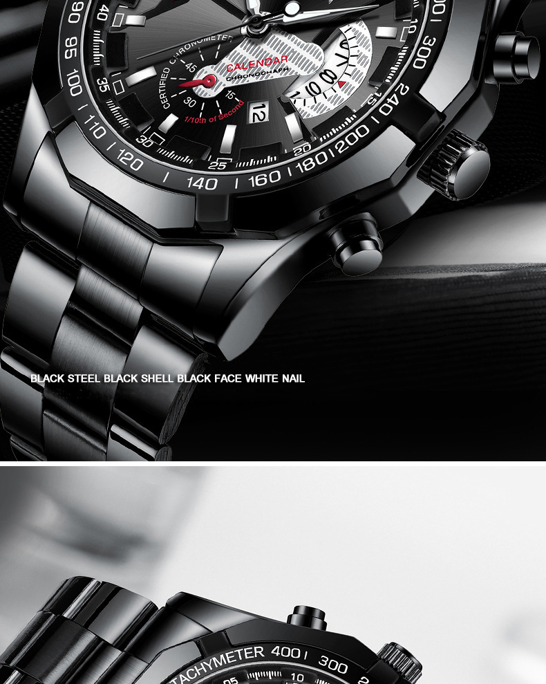 Fenzun waterproof non-mechanical watch, large dial watch, super large new calendar cross-border Shopee watch, creative technology pic 56