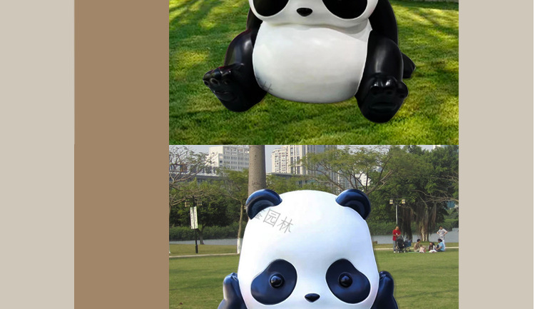 吉祥物卡通雕塑商场公园景观打卡装饰摆件玻璃钢网红熊猫滚滚雕塑详情3