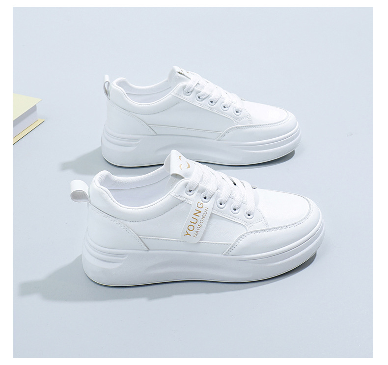 2024爆款春秋季轻便小白鞋皮面增高软底女士透气厚底运动休闲鞋女详情20