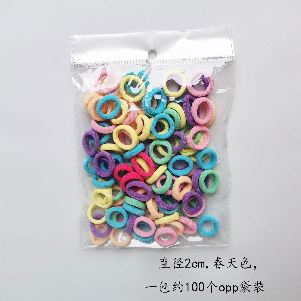 宝宝无缝高弹力耐用皮筋韩国女童不伤发糖果色毛巾圈发圈发绳批发详情7