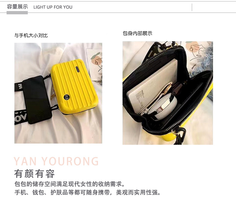新款收纳化妆包高级感大容量单肩斜挎包女简单便携硬壳手拿小方包详情20