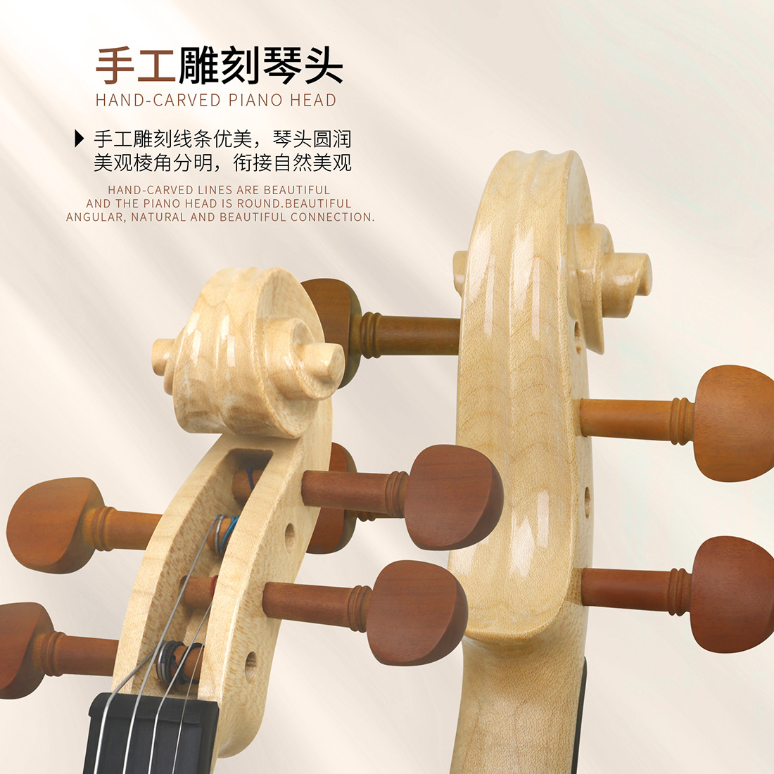 Hand-patterned spruce solid wood violin for students, children, beginners, adults playing tiger-patterned violins 4/4 pic 9
