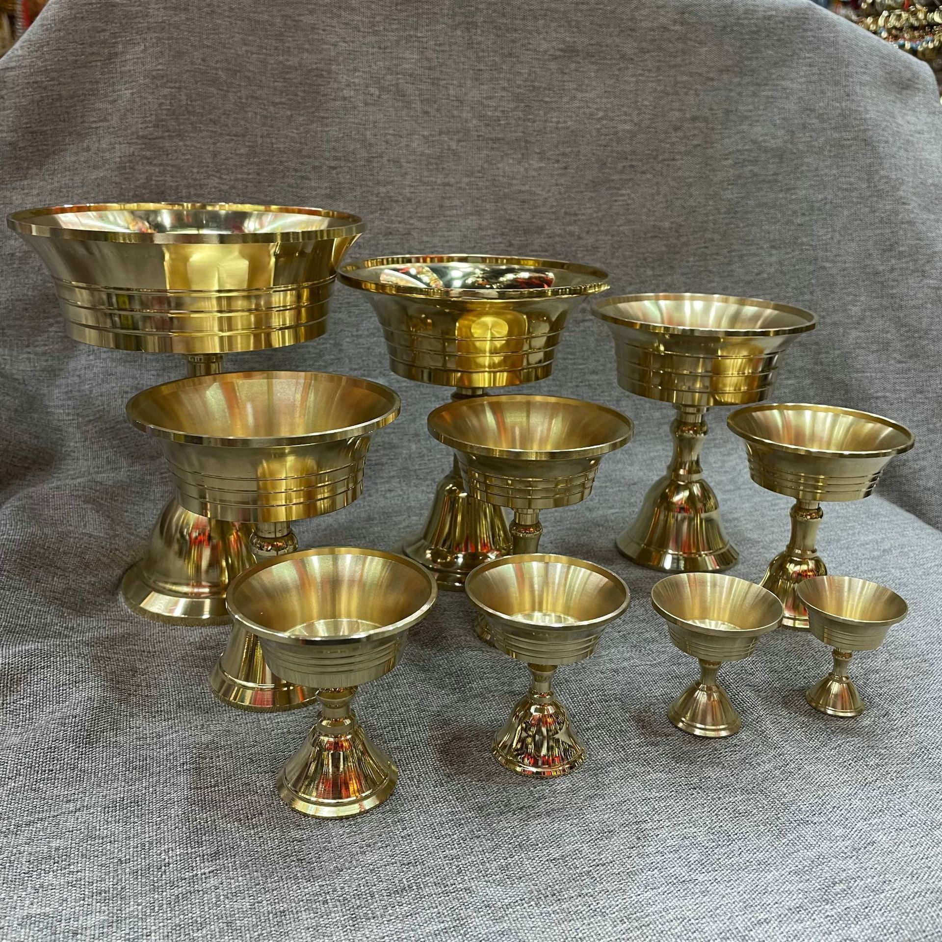 Pure copper butter lamp base, thickened candlestick, high-legged, household solid and liquid dual-purpose oil lamp for offering in front of Buddha pic 4