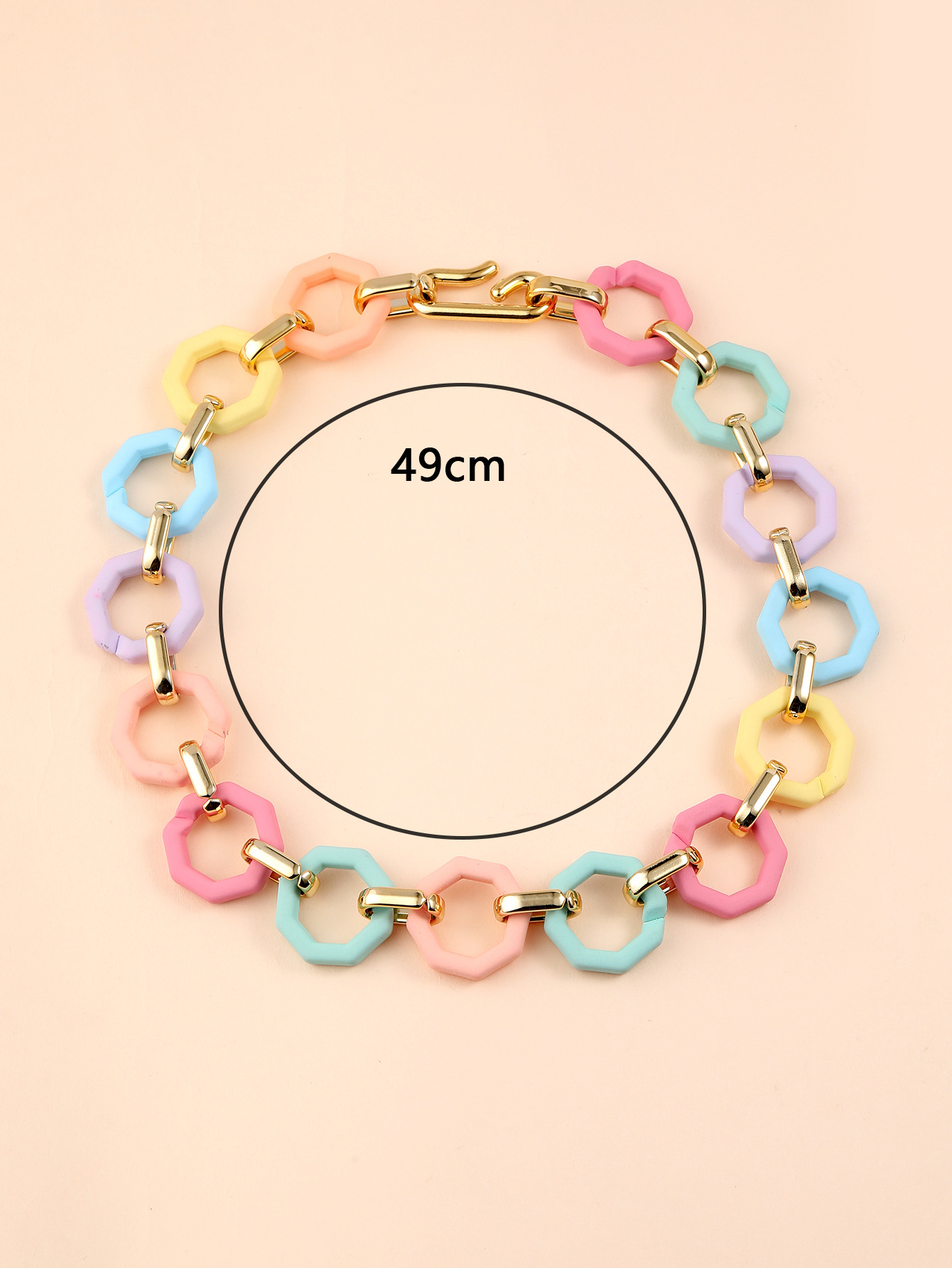 Cross-border source fashion necklace, hip-hop European and American popular street style acrylic rubber matte touch paint necklace pic 5