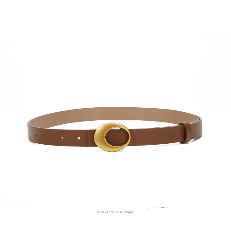 The new no-layer genuine leather belt for women features a simple double-sided design with fashionable and versatile cross-border decorative belts for women pic 12