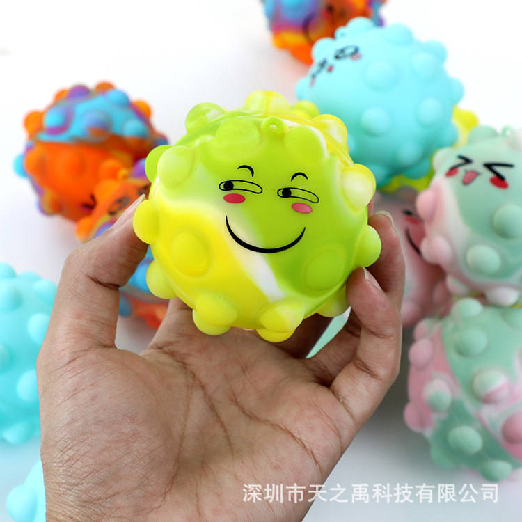 Cross-border best-selling silicone Pioneer balls, 3d finger press release and stress relief bubble balls, optional expression stress relief balls pic 3