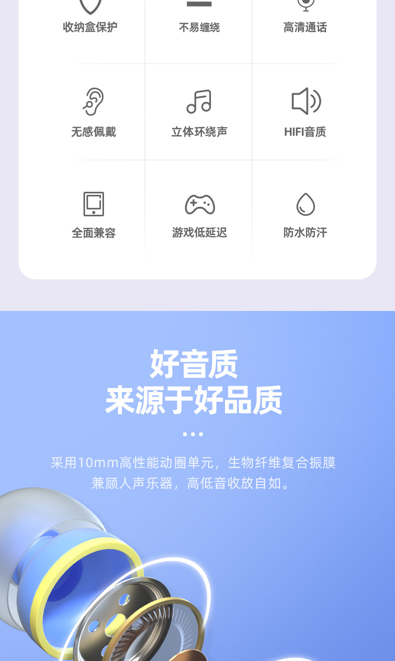 【 Gift Storage Box 】 Manufacturer wholesale wired in-ear headphones suitable for universal headphone cables of vivo and OPPO mobile phones pic 3