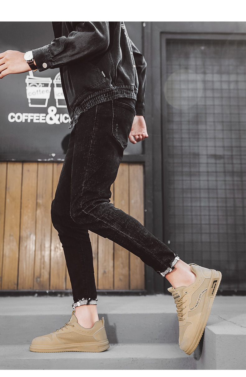 简约青年网布板鞋平底透气休闲运动鞋春夏季低帮系带百搭男鞋新款详情16