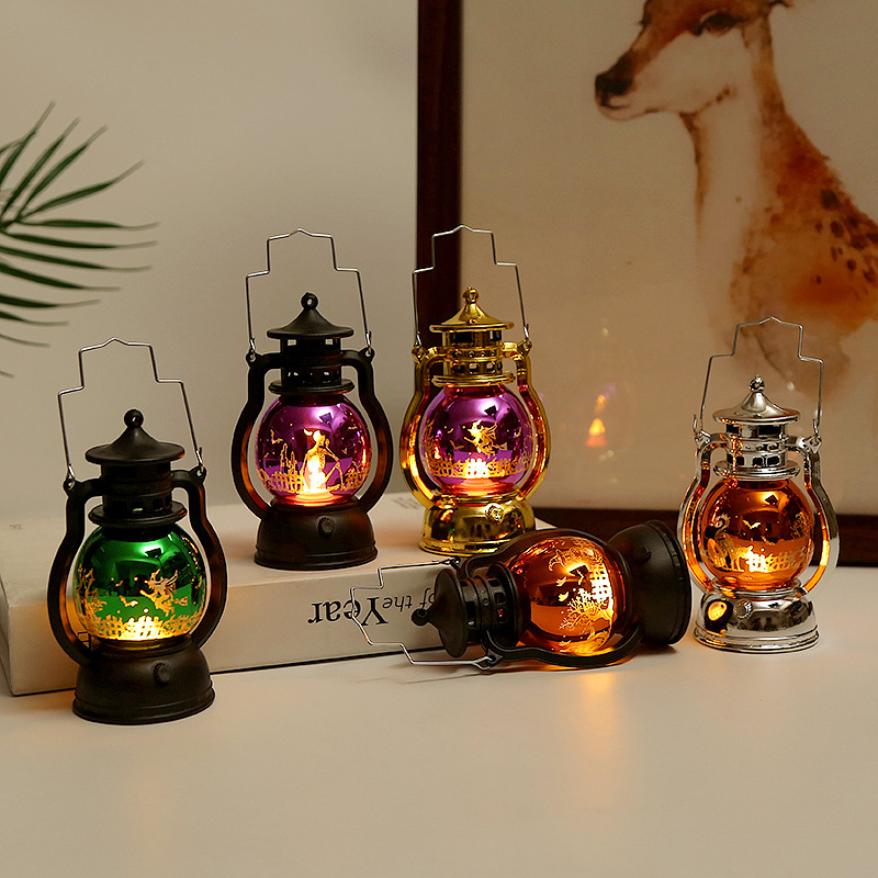New Halloween pumpkin lantern decorations, small oil lamps, retro laser small horse lanterns, creative bar Ghost Festival atmosphere decoration pic 11