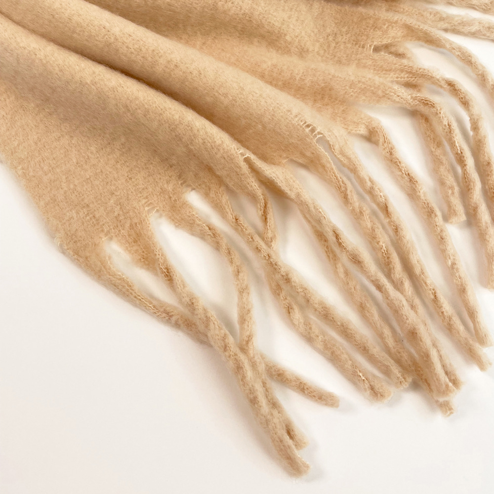 Solid color mohair scarf, sweet potato best-selling warm mid-length scarf, winter shawl, scarf for outerwear, wholesale from Europe and America pic 38