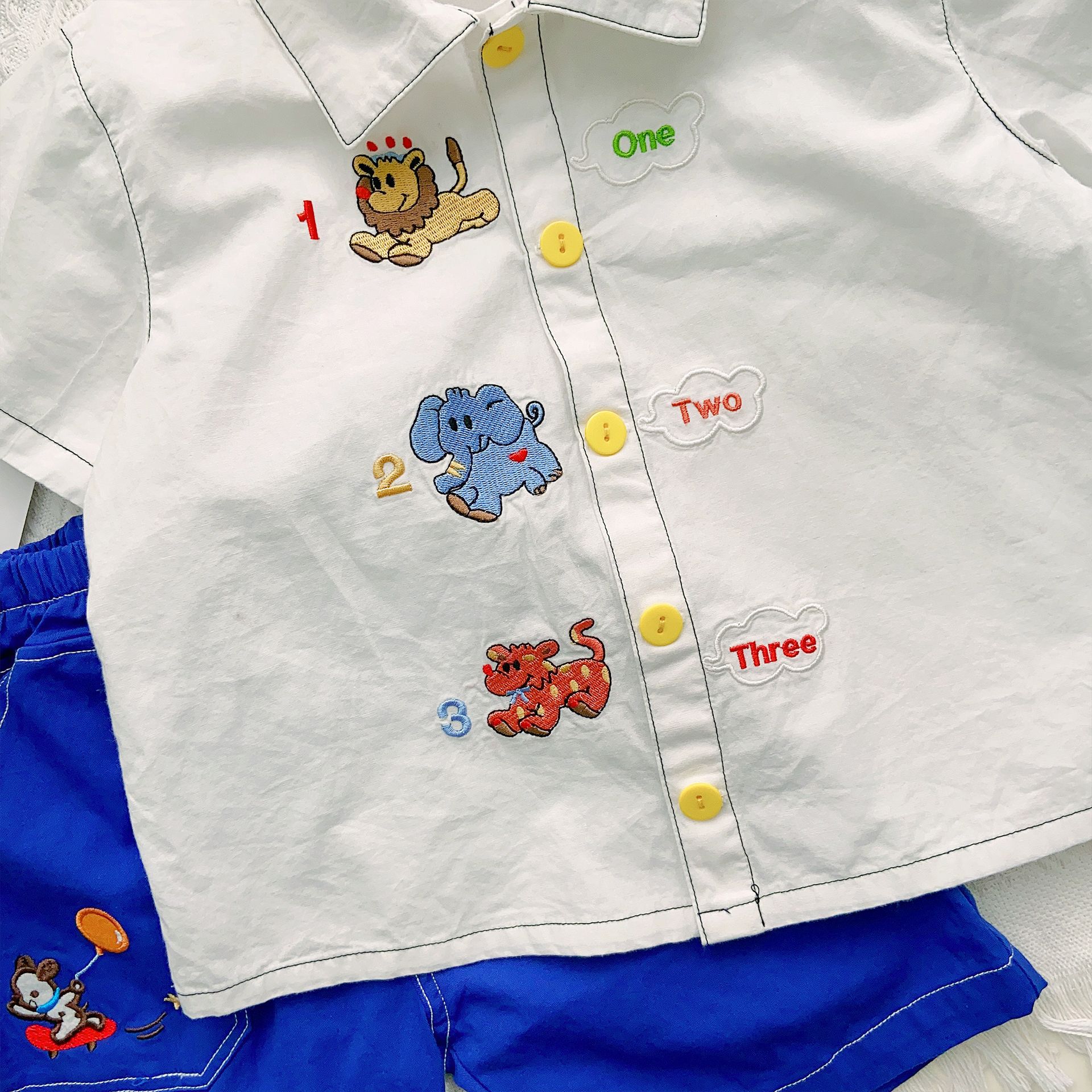 儿童衬衣23夏婴儿衬衫刺绣翻领衬衫男宝宝女宝宝上衣春款潮款童装详情10