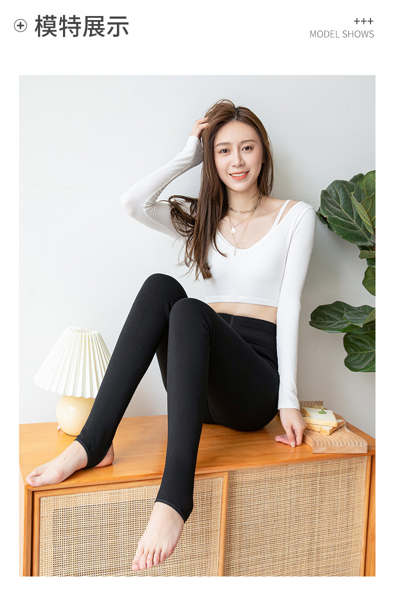 Fleece and thickened silk leggings, winter high-waisted one-piece thermal pants, super thick moisturizing cotton pants for women, 580g pic 15