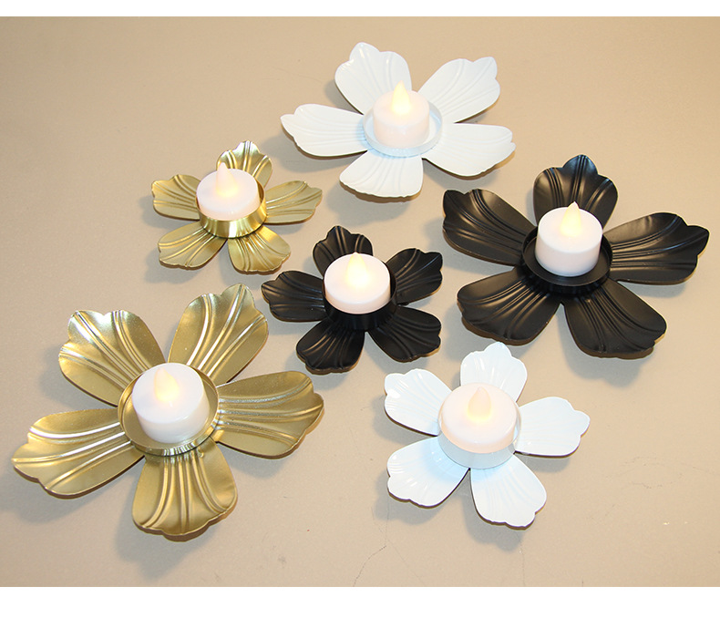 Modern and simple floral ironwork, golden candlestick ornaments, metal handicrafts, home decorations, wedding dining table atmosphere pic 14