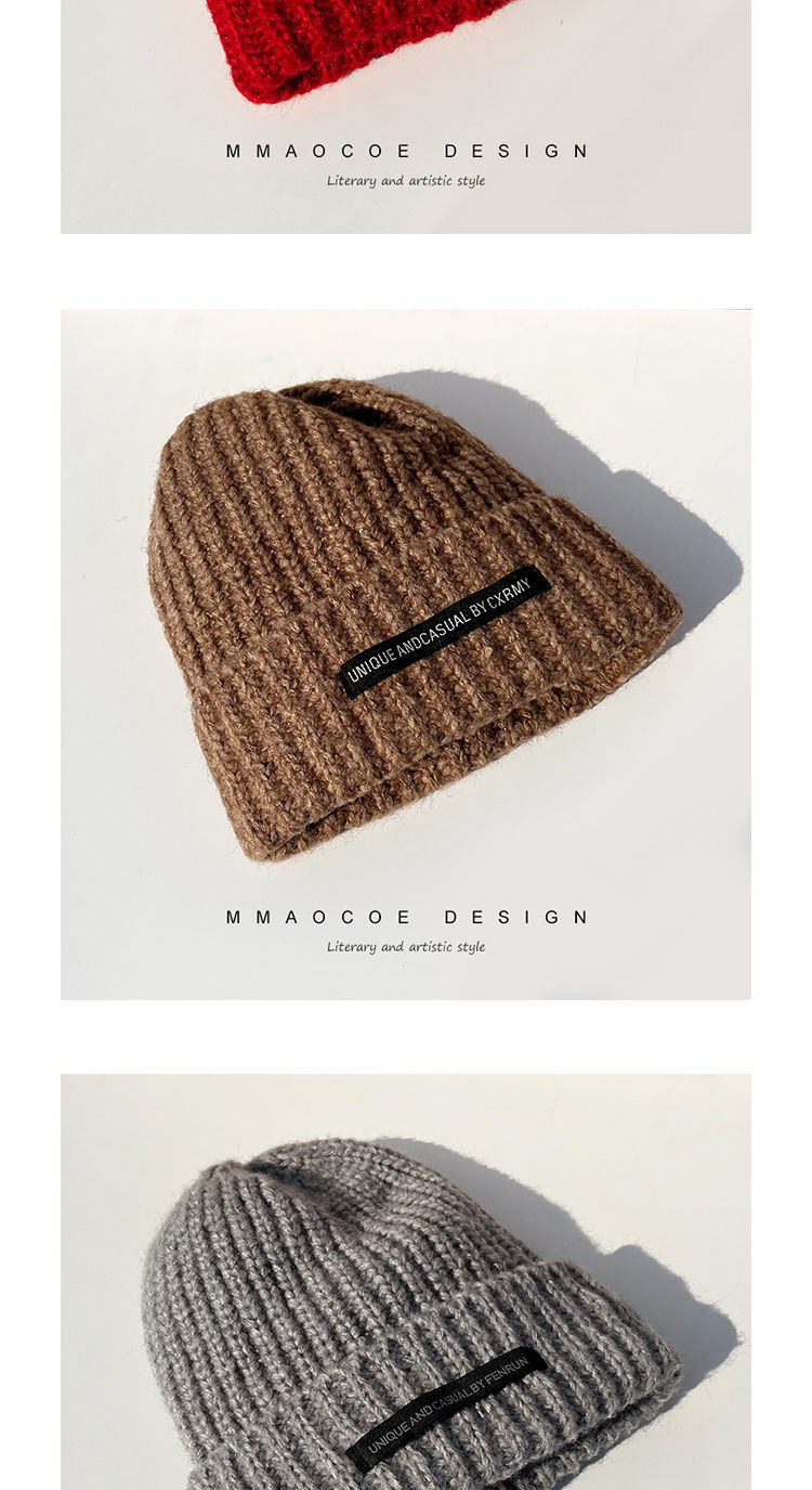 This autumn and winter Korean-style Instagram versatile and fashionable woolen hat is a loose and warm knitted cap pic 12