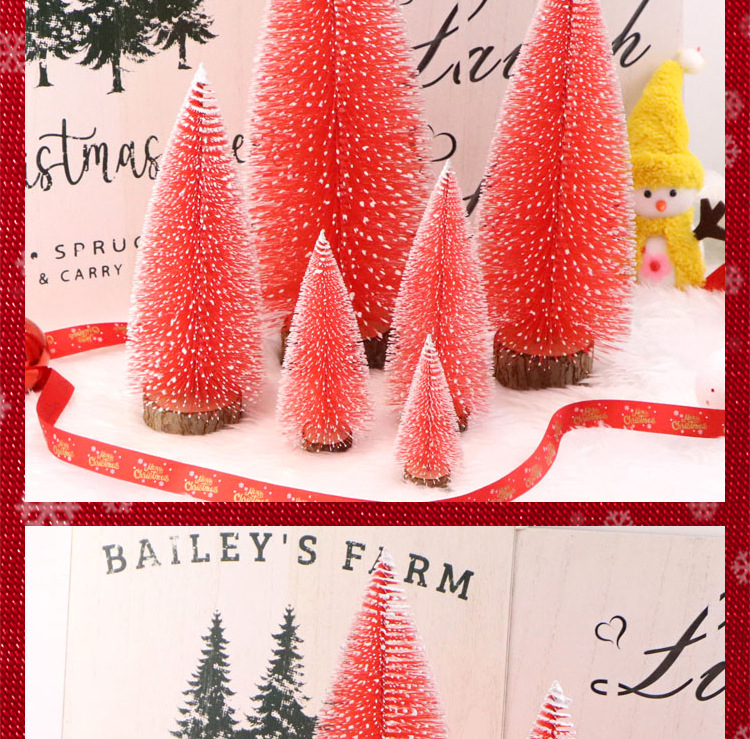 Red snow-added mini Christmas pine needle tree Christmas decoration with a simulated wooden base Christmas tree window display is in full bloom pic 37