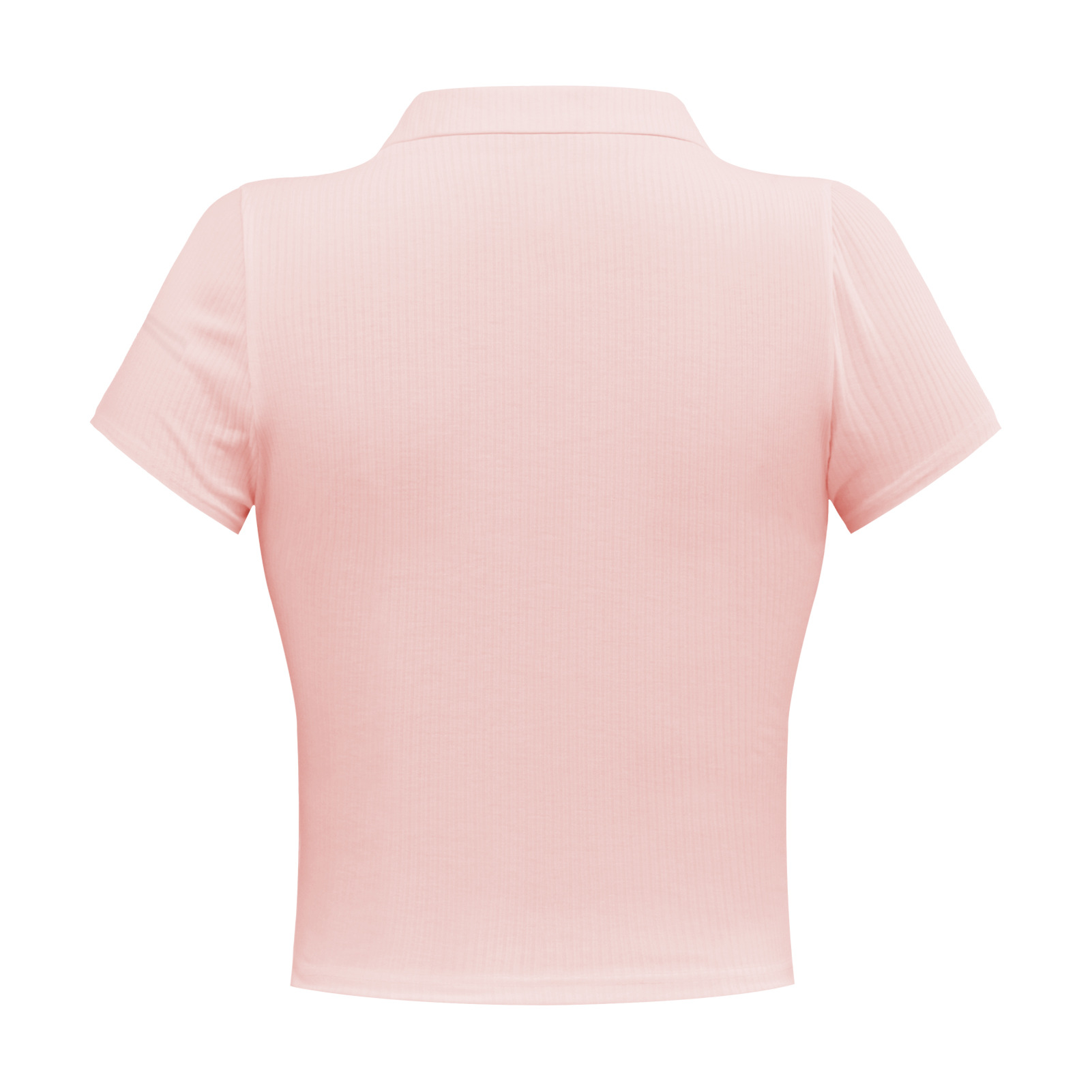 Moda europea y americana verano mujer retro chic recorte de la cintura sudadera corte corto polo manga corta casual camiseta top pic 70
