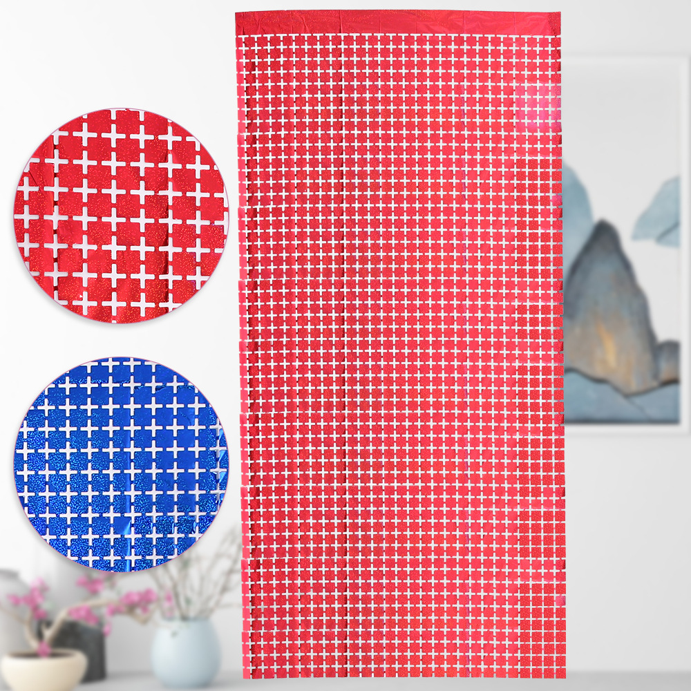 1* 2-meter square rain silk curtain laser party decoration tassel curtain birthday scene arrangement small square rain silk door curtain pic 4