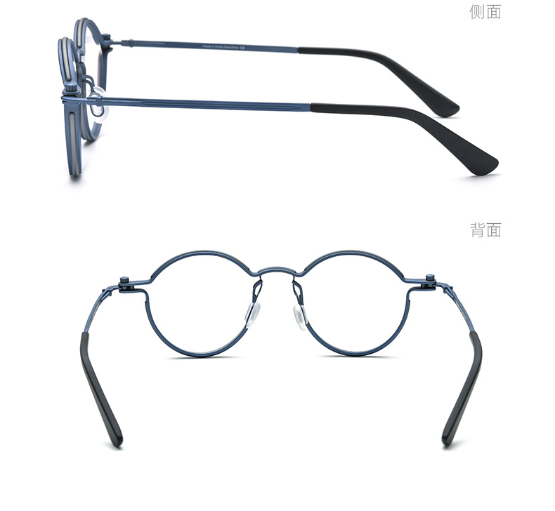 Pure titanium Italian handcrafted glasses frame round frame for men and women steampunk motorcycle can be paired with myopia glasses and plain glasses. New pic 14