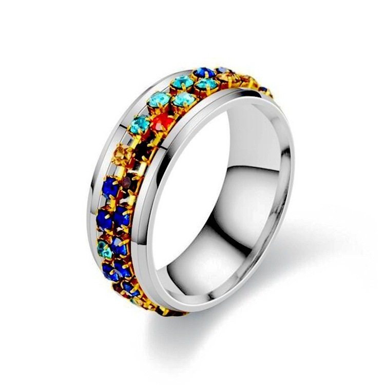 Cross-border Amazon bestseller titanium steel rotating ring, star and moon stress-relieving and anti-anxiety ring, European and American accessories/Chinese trend products pic 50