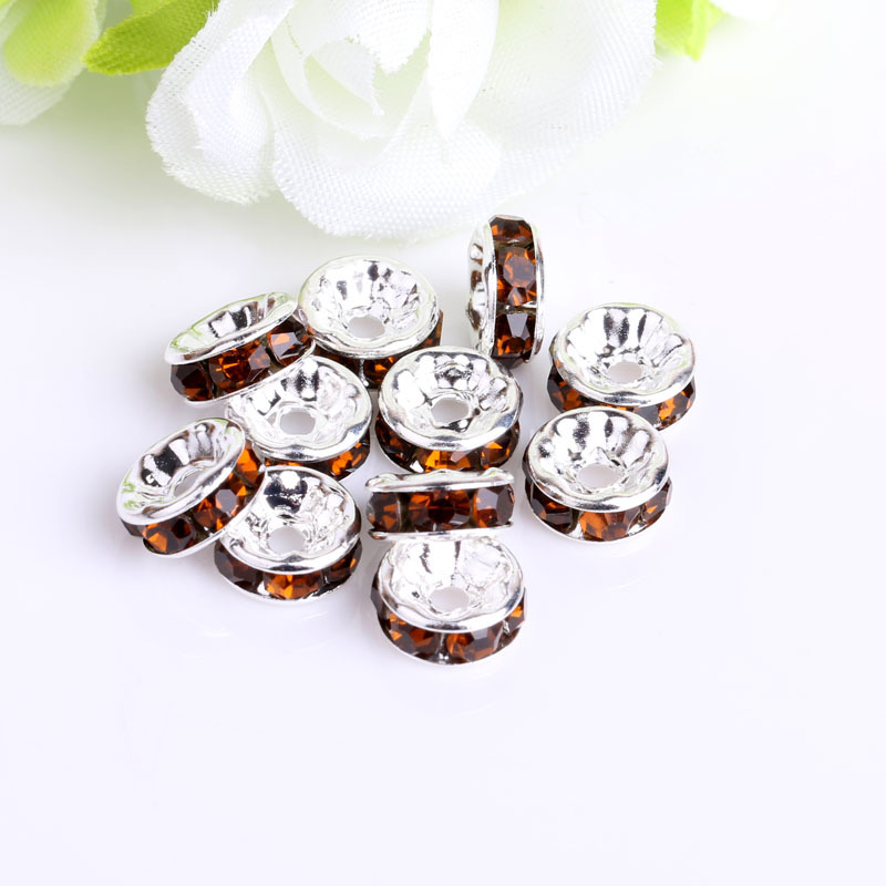 圈隔珠彩色手链镶钻隔片车轮圈手工配件钻6/8/10/12mm diy饰品配详情7
