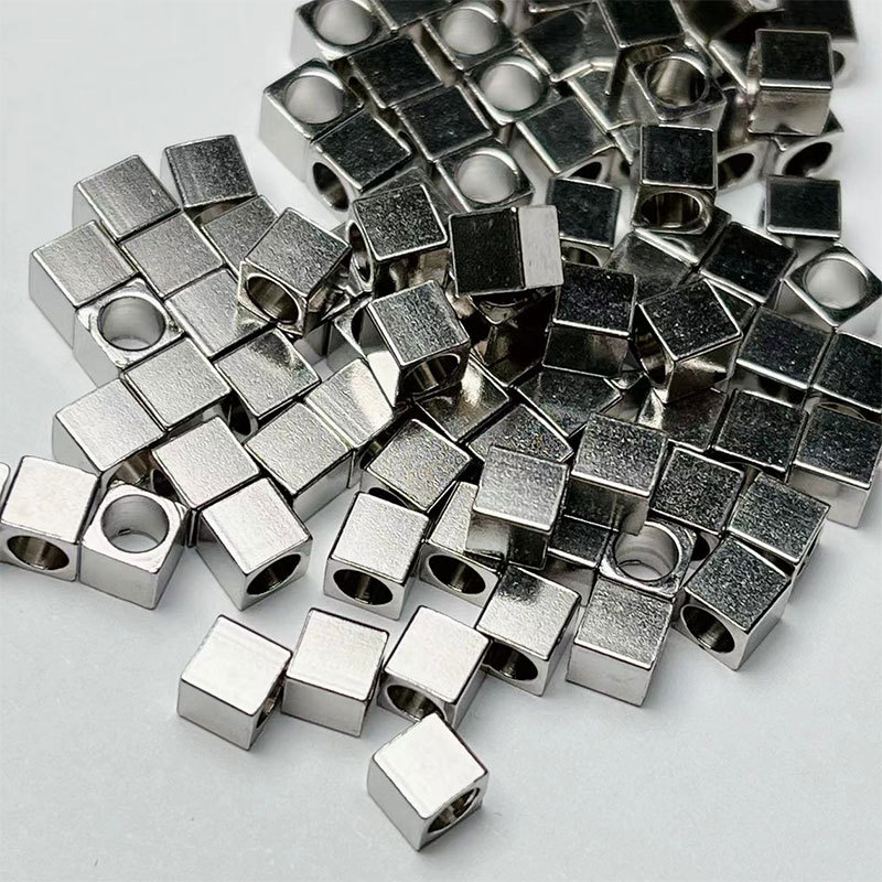 Square stainless steel spacer multi-purpose bracelet, necklace accessory, diy jewelry accessory, bracelet loose beads, spacer beads wholesale pic 3