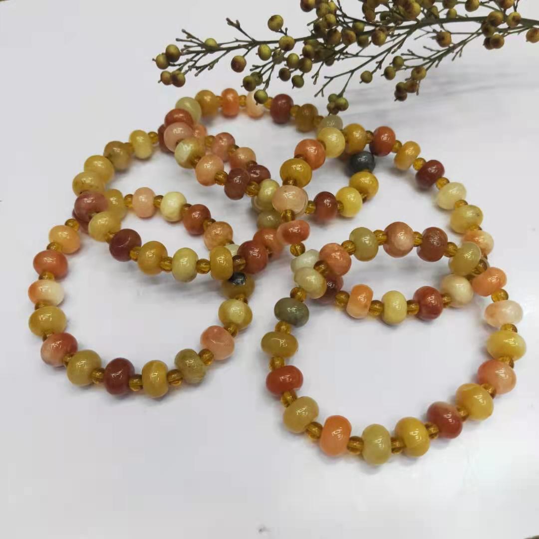 Xinjiang gold thread jade bucket bead combination bracelet, transfer bead gourd bracelet manufacturer wholesale factory price pic 9