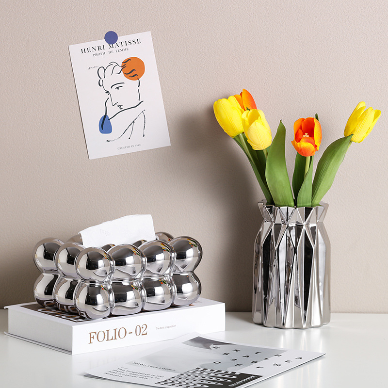 High-end and stylish ball tissue box, InS-style bedside tissue storage box, new niche minimalist ceramic paper tissue box, high appearance level, cute ball tissue box, high-end and light luxury living room coffee table, napkin decoration, tissue box for home use pic 4