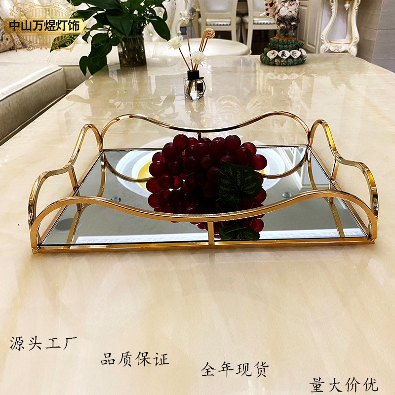 跨境家用零食糖果托盘穆斯林节日用品餐盘铁艺长方盘果盘家居装饰详情4