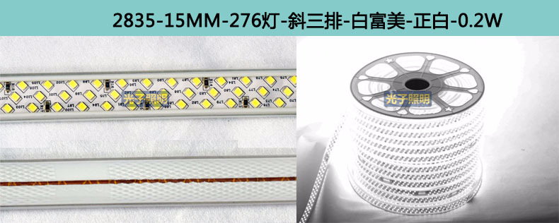 光子照明5050线性灯条5730 rgb柔性亮化贴片led 220v防水高压灯带详情60