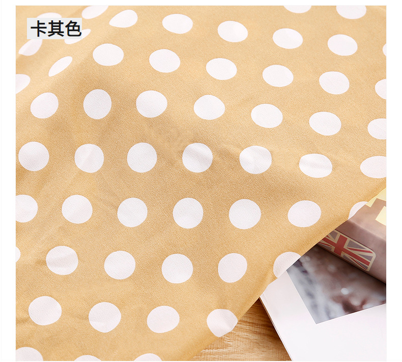 Factory direct sales of summer polka dot printed fabric, black and white polka dot four-sided elastic printed fabric dress fabric pic 16