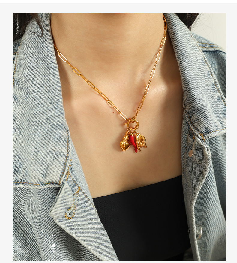 Cross-border best-selling necklace, high-end and elegant design, collarbone chain, European and American retro, versatile and fashionable pendant for women pic 15