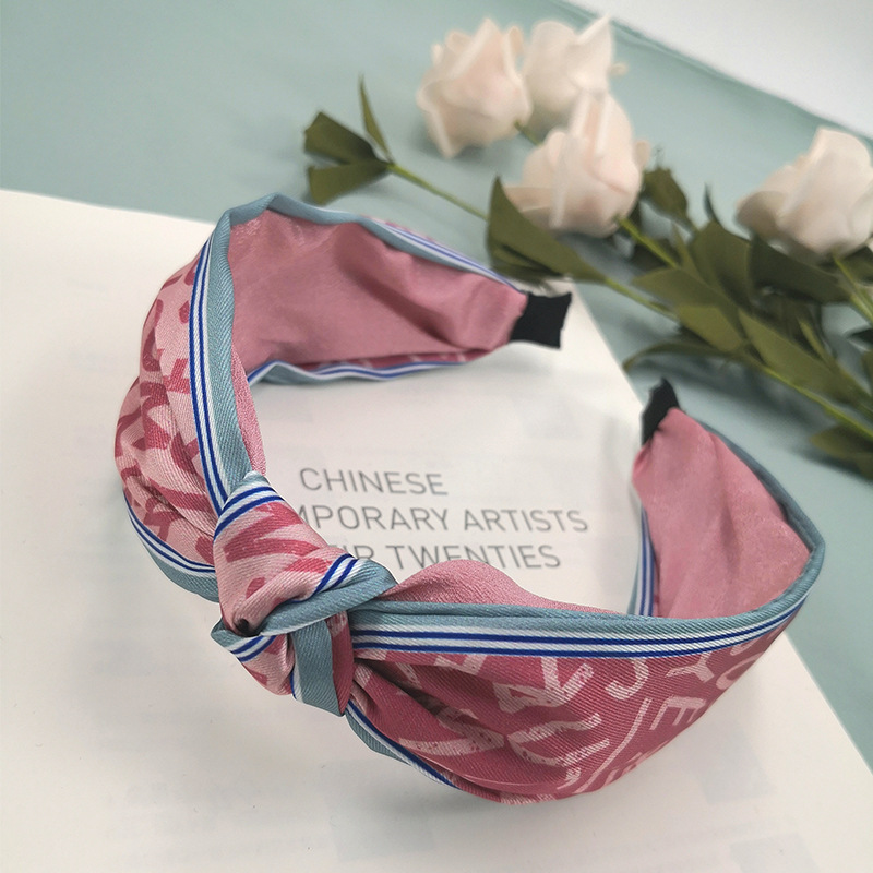 双色拼接印字母中间打结发箍宽边压发发饰欧美网红时尚发卡女详情21