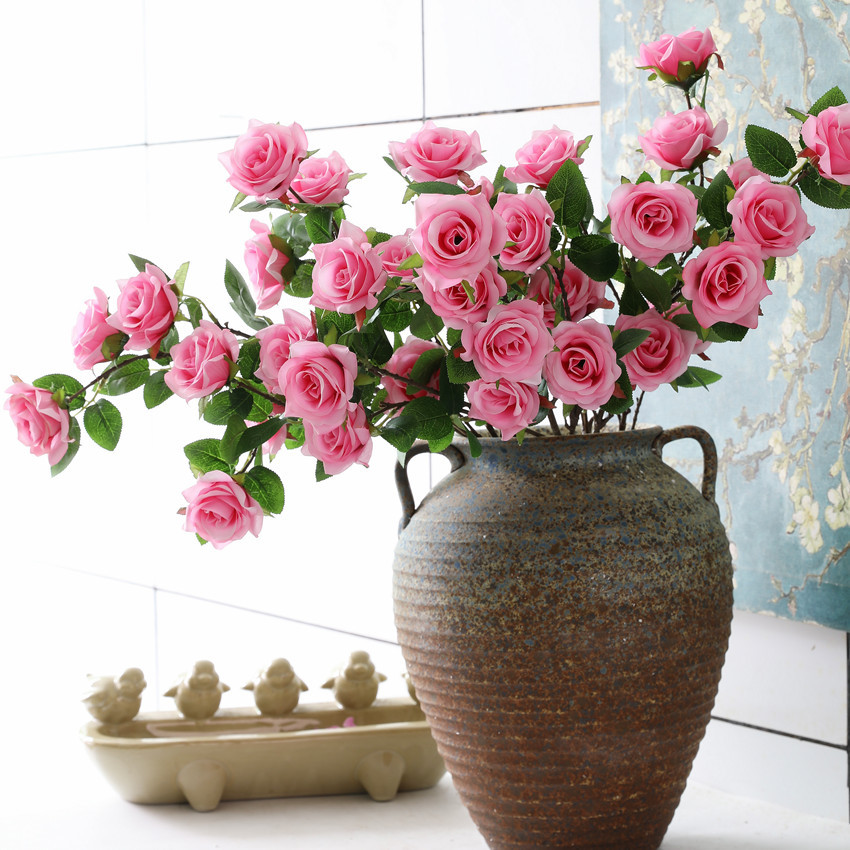 Artificial flowers: 7 roses, artificial flowers, home decoration, wedding decoration, landscaping, flower art, silk flowers, roses pic 4