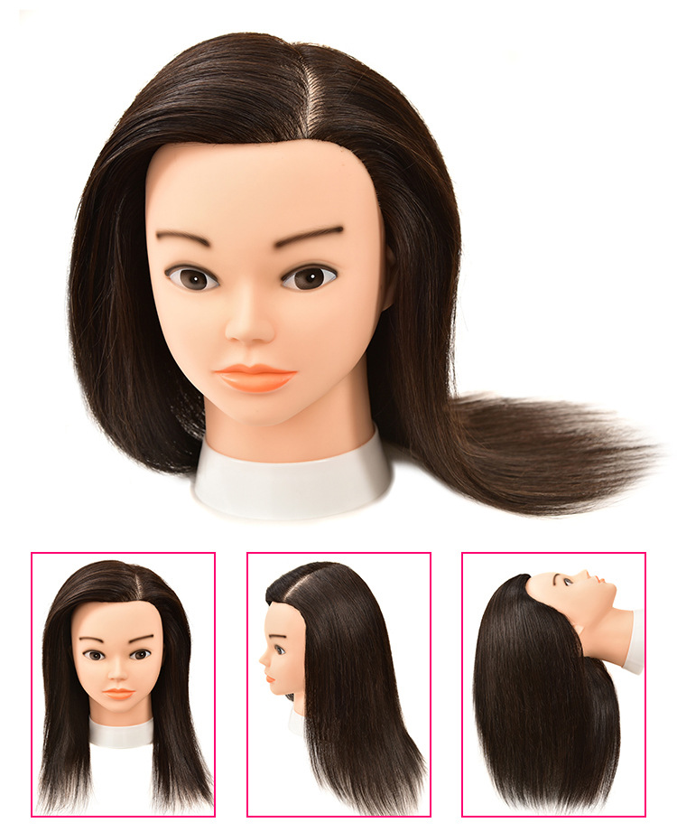 Full real hair model, perming, dyeing, blow-drying and cutting, model head, real hair, fake head, hairdressing training model manufacturer wholesale pic 7