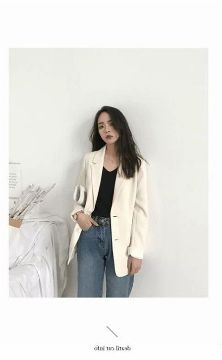 小西装外套女新款2022韩版春秋休闲宽松网红秋季西服上衣英伦风潮详情13