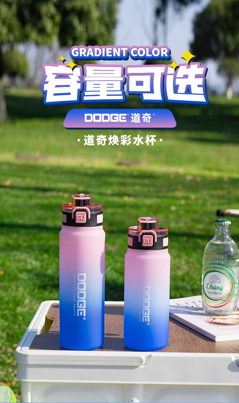 High-appeartion-level female fitness sports plastic cup, large-capacity portable frosted straw cup, student drinking water space cup pic 7