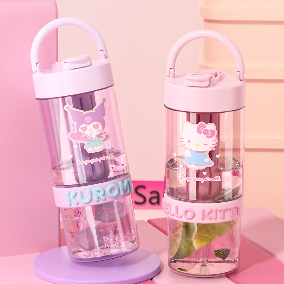 saylee小立欣悦水杯时尚女士高颜值双饮吸管食品级塑料杯子高端礼详情8