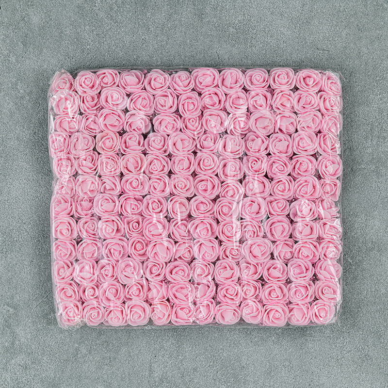 144朵pe泡沫花2.5厘米蕾丝玫瑰花婚庆花环假花新娘手腕花手编配件详情14