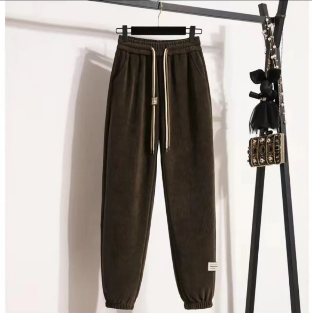 抖快直播春秋季爆款女裤高腰抽绳休闲裤单裤时尚女式卫裤萝卜裤子详情10