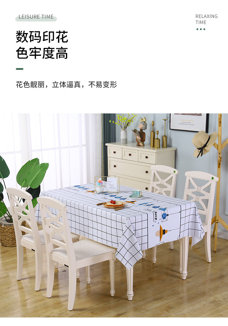 【LOVELY HOME】【 Chi Jia 】 Oil-proof no-wash tablecloth e-commerce Group purchase manufacturer wholesale Thickened and enlarged waterproof and oil-proof tablecloths, kitchen tablecloths, European-style tablecloths, geometric printed tablecloths pic 8