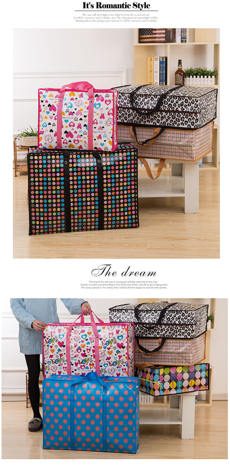 Wholesale large-capacity woven moving bags, non-woven fabric storage bags, custom-made waterproof thickened portable moving luggage bags pic 7