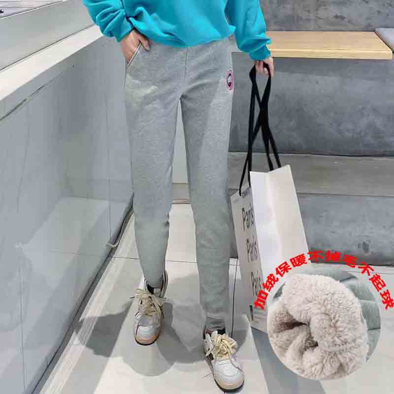 Autumn and winter lambskin sweatpants for women and couples, casual high-waisted cotton chanel-style long pants, loose tight-fitting fleece pants pic 18