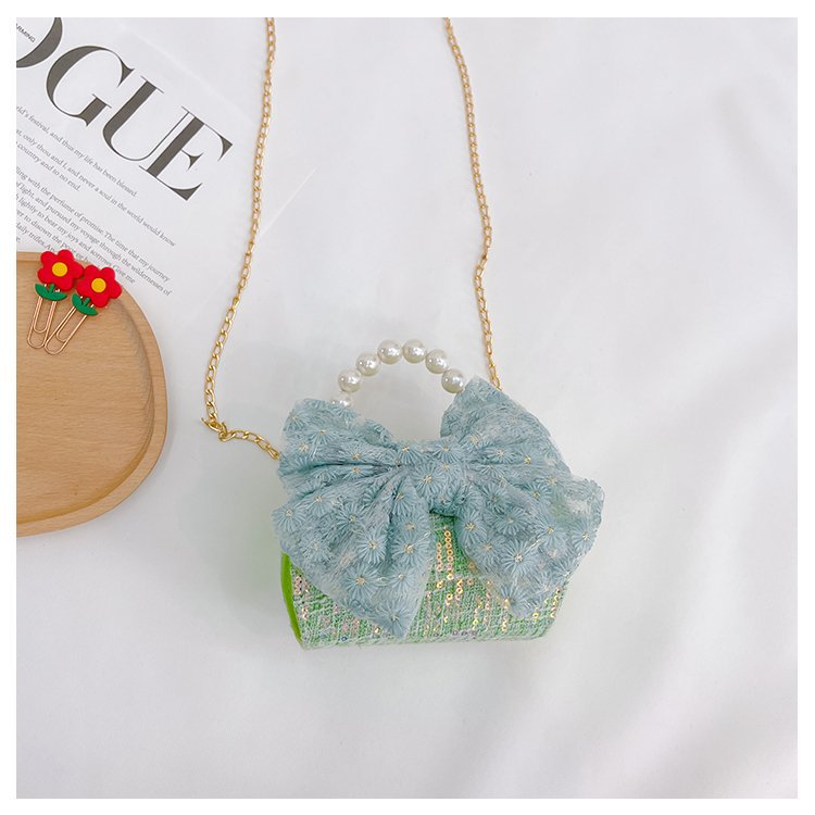 可爱女童斜挎包小香风时尚儿童手提斜背包包公主淑女珍珠包单肩包详情95