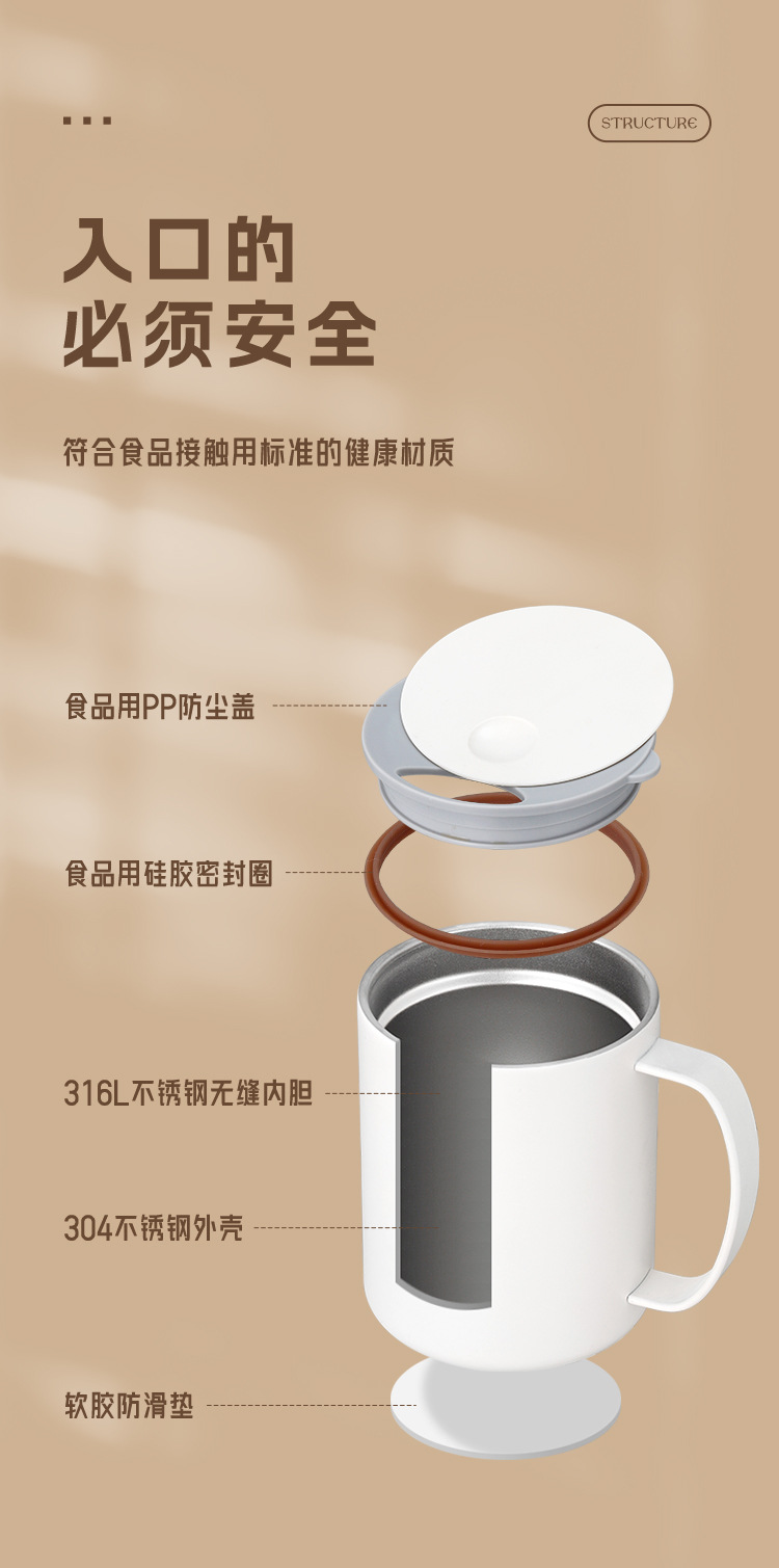 316 stainless steel mugs, vacuum insulated cups, coffee cups, home, office, dormitory, student double-layer insulated water cups, coffee insulated cups, milk tea insulated cups, stainless steel insulated cups pic 7