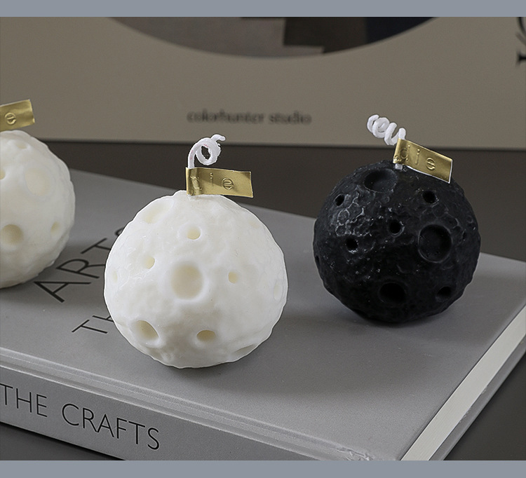 Moon scented candles, creative bedroom ornaments and souvenirs, spherical moon candles pic 5